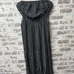 Ultra Flirt Black and White Strapless Dress